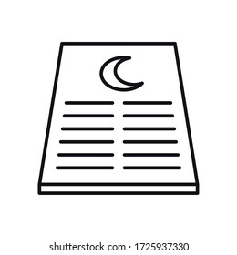 Eid mubarak concept, Holy quran icon over white background, line style, vector illustration