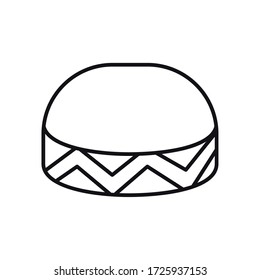 concepto de EID mubarak, icono de la tapa musulmana sobre fondo blanco, estilo de línea, ilustración vectorial