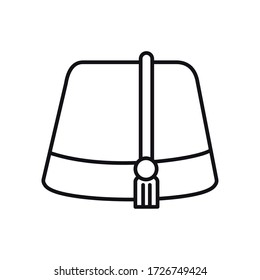 concepto EID mubarak, icono de sombrero ramadan sobre fondo blanco, estilo de línea, ilustración vectorial