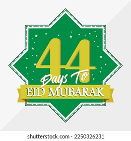 Eid Mubarak count down day 44. With the star icon for waiting kareem month on the occasion, happy eid mubarak, Eid Al Fitr.