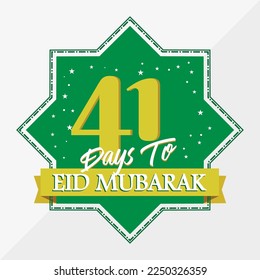 Eid Mubarak count down day 41. With the star icon for waiting kareem month on the occasion, happy eid mubarak, Eid Al Fitr.