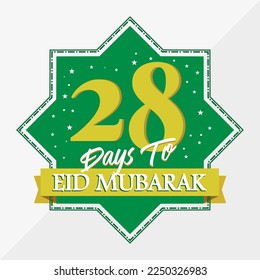 Eid Mubarak count down day 28. With the star icon for waiting kareem month on the occasion, happy eid mubarak, Eid Al Fitr.