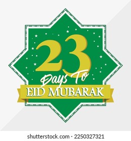 Eid Mubarak count down day 23. With the star icon for waiting kareem month on the occasion, happy eid mubarak, Eid Al Fitr.