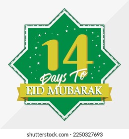 Eid Mubarak count down day 14. With the star icon for waiting kareem month on the occasion, happy eid mubarak, Eid Al Fitr.