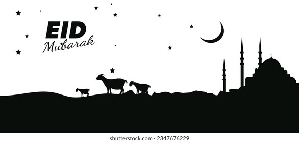 Eid Mubarak cover design with minimal concept