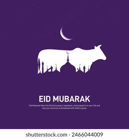 Eid mubarak creative concept. Eid ul adha creative template, banner, poster, background, greetings card, discount banner, social media post, post card etc. Muslim eid festival creative.