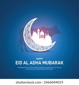 Eid mubarak creative concept. Eid ul adha creative template, banner, poster, background, greetings card, discount banner, social media post, post card etc. Muslim eid festival creative.