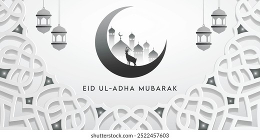 Eid Mubarak conceito criativo. Eid ul adha modelo criativo, banner, cartaz, fundo, cartão de cumprimentos, faixa de desconto, postagem de mídia social, post card.Muslim eid festival creative.Ramadan design.