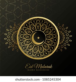 eid mubarak decorative islamic golden background