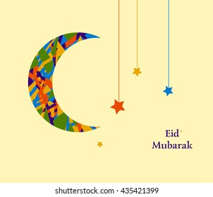 Eid Mubarak, decorative moon