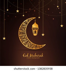 Eid Mubarak decorative religious background vector