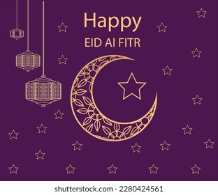 Eid Mubarak decorative religious card background