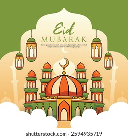 Eid Mubarak design. Eid al Fitr illustration