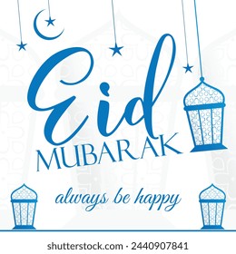 Diseño de Eid Mubarak, siempre sé feliz
