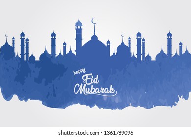 Eid Mubarak Design Background. Vector Illustration for greeting card, poster and banner