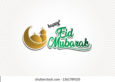 Eid Mubarak Design Background. Vector Illustration for greeting card, poster and banner