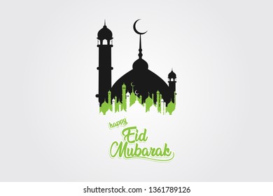 Eid Mubarak Design Background. Vector Illustration for greeting card, poster and banner