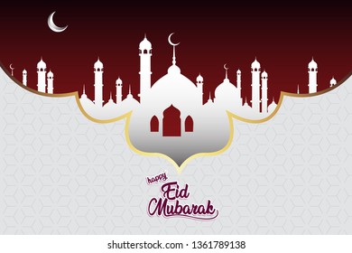 Eid Mubarak Design Background. Vector Illustration for greeting card, poster and banner