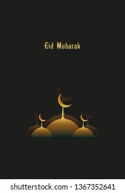 Eid Mubarak Design Background. Vector Illustration for greeting card, poster and banner. 