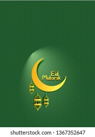 Eid Mubarak Design Background. Vector Illustration for greeting card, poster and banner. 