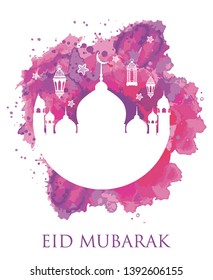 Eid Mubarak Design Background. Vector Illustration for greeting card, poster and banner. 