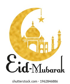 Eid Mubarak Design Background. Vector Illustration for greeting card, poster and banner.