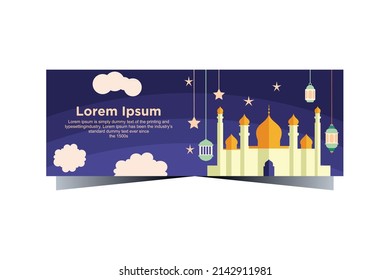 Eid Mubarak Design Background. Vector Illustration for greeting card, poster and banner