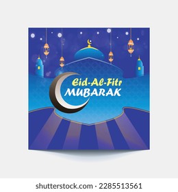 Eid Mubarak Design Background. Vector Illustration for greeting card, poster and banner.