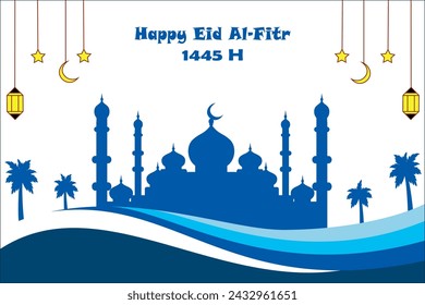Eid Mubarak Design Background. Vector Illustration for greeting cards, posters and banners.