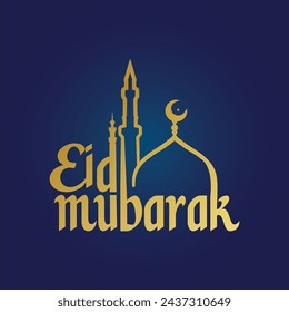 Eid Mubarak Design Background. Vector Illustration for greeting card, Eid card poster and banner