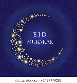 Eid Mubarak Design Background. Vector Illustration for greeting card, poster and banner.