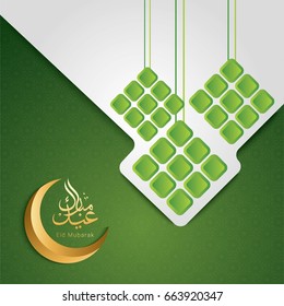 Eid Mubarak Design Background. Vector illustration for Greeting card, poster and banner