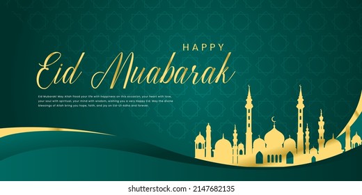 Diseño de Eid Mubarak para afiche de pancartas o medios sociales