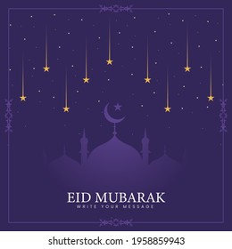Eid mubarak design with Islamic ornaments. Can be used for greeting cards, banners, backgrounds and templates. vector illustration