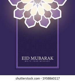 Eid mubarak design with Islamic ornaments. Can be used for greeting cards, banners, backgrounds and templates. vector illustration