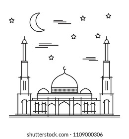 Eid mubarak doodle, Eid Al-Fitr element, vector, symbol, icon