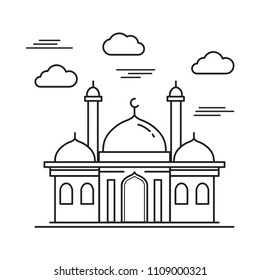 Eid mubarak doodle, Eid Al-Fitr element, vector, symbol, icon