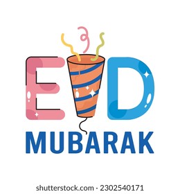 Eid Mubarak doodle Vektorgrafik Symbol. EPS10-Datei