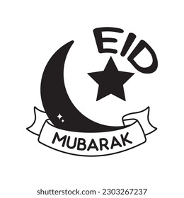 Icono de contorno vectorial del doodle Eid Mubarak. archivo EPS 10