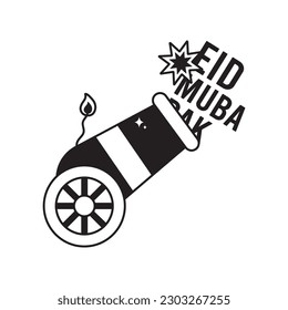 Icono de contorno vectorial del doodle Eid Mubarak. archivo EPS 10