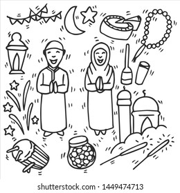 Eid mubarak drawing, art, sketch