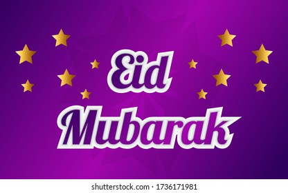 Eid mubarak editable text effect template with 3d type style and retro Background