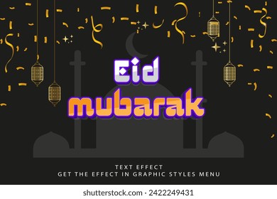 Eid mubarak editable text effect