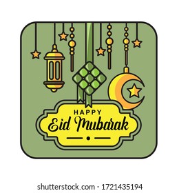eid mubarak eidil al-fitri cute celebration