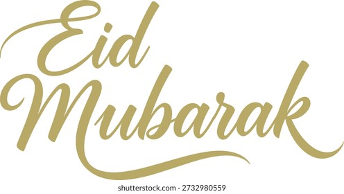 Eid Mubarak elegante Vector de caligrafía dorada ilustración islámica icono silueta