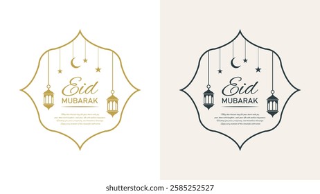 Eid Mubarak elegant template. Luxurious islamic background with ornament decorations. eid mubarak social media post design.