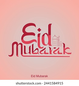 Eid Mubarak Tipografía inglesa, texto, Caligrafía. Idea creativa y diseño conceptual Eid Mubarak.