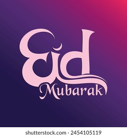 Eid Mubarak Englische Typografie, Text, Kalligrafie und Gedächtniskunst. Eid Mubarak: Eid Card, Banner, Poster und Social Media Post, Eid-ul-Azha und Eid-ul-Fitr