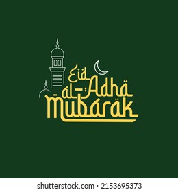 Eid Mubarak English Typography. Eid ul-Fitr, Eid ul-Adha. Religious holiday. Creative idea and Concept Design. Eid al-Adha
