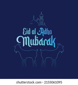 Eid Mubarak English Typography. Eid ul-Fitr, Eid ul-Adha. Religious holiday. Creative idea and Concept Design. Eid al-Adha